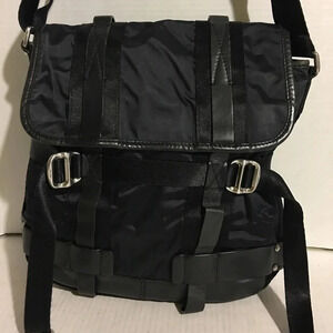 DKNY Black nylon/ leather crossbody handbag